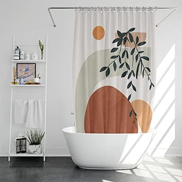 Rideau de douche modern abstrait en tissu – Style bohème éléga