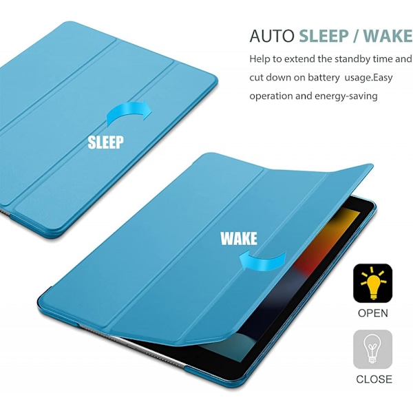 Smart Case för iPad Air 2, Ultratunt Lättvikts Stativ Skyddande Skal för iPad Air 2:a generationen Blue