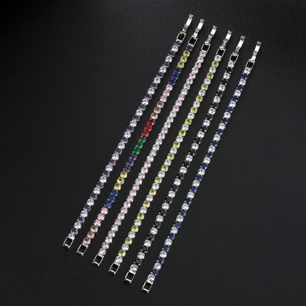 2 Armband för damer flickor - Silver Tennis Armband, Whi