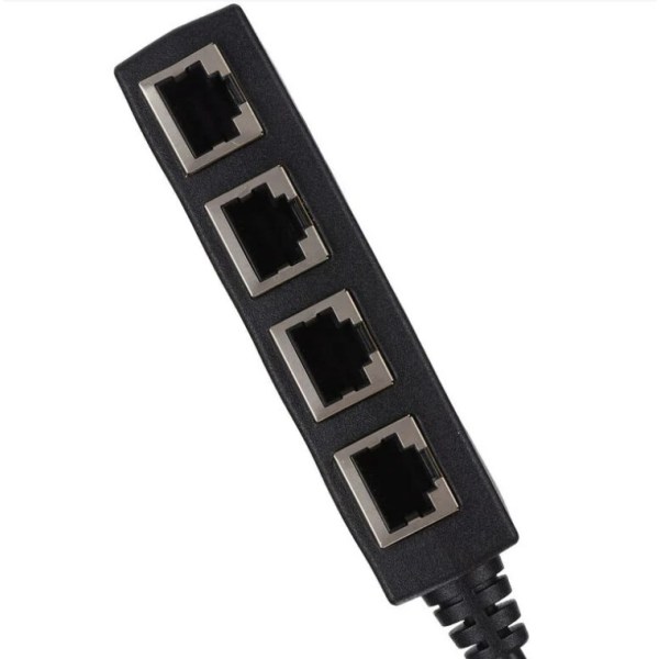 1 til 4 Port RJ45 Splitter Adapter Jevn Overføring Utmerket Tilkobling Nettverkskabel Adapter