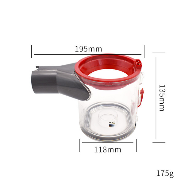 Premium Transparent Dammsamlare för Dyson V7/V8 Dammsugare Tillbehör, Dyson Reservdelar - Håll Koll på Smutsen Med Enkelhet