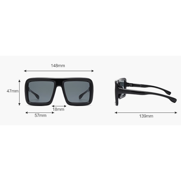 2 tykke firkantede ramme klare linser briller super store briller mote og kostyme