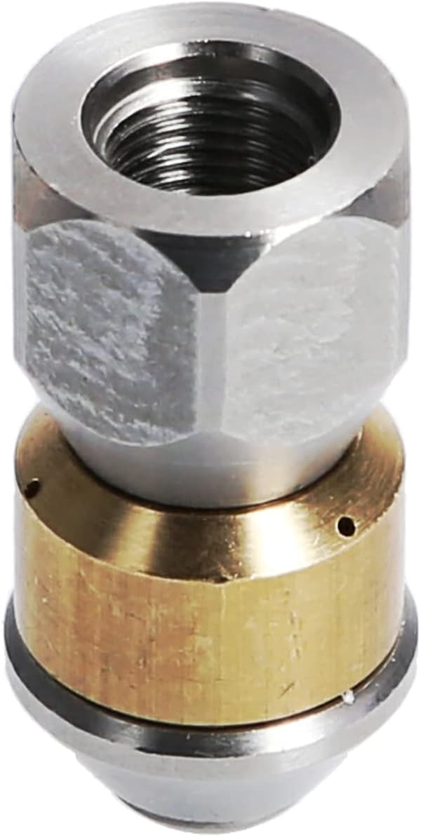 Rotationsdyse til rensning af trykvaskerrør 1/8\" IG indløb, 3 x 0,8 mm 050 rustfrit stål/messing