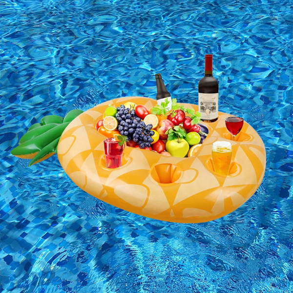 1 stk. 7 Huller Flydende Poolbar Oppustelig Flaskeholder Flydende Poolbar Oppustelig Bakke Flydende Bar, Spa Flydende Bar