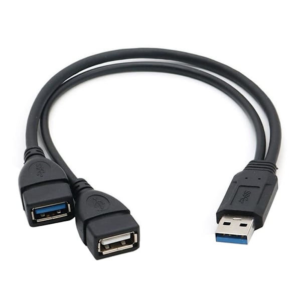USB 3.0 till 2*USB Honadapter, USB Hane till USB 3.0 Hona och USB 2.0 Hona, Dubbel Laddningsport/S