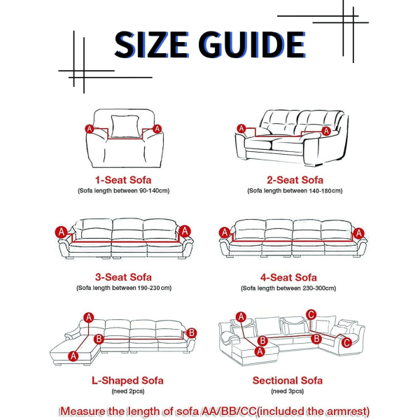 1 istuttava sohvan cover Stretch sohvan cover (1 istuttava, musta viiva)