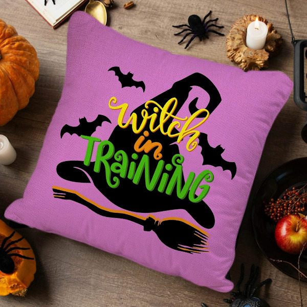 Halloween Hocus Pocus Dekorative Putesett 18 x 18, 4-pak, Sanderson Sisters Heks Svart Katt Høst Utesett