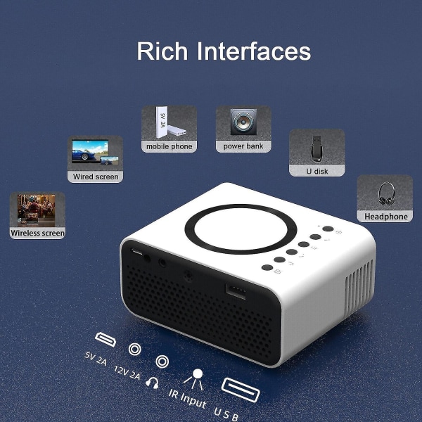 4K-projektor 7500 Lumens 1080P 3D Led Mini Wifi Video Hemmabio Bio