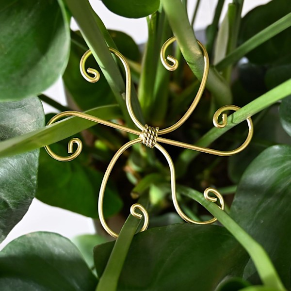 5 st Monstera Växtstöd Pinnar 10,5×10,5cm Metallstöd för Monstera och Fiskbenskaktus, Robust Ram, Enkel Installation, Flexibelt Skydd