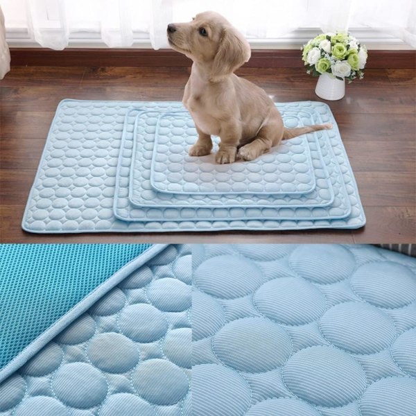 Sommer Pet Mat (Blå Wrap - S: 50*40cm), Hund og Kat Sofa Mat, P