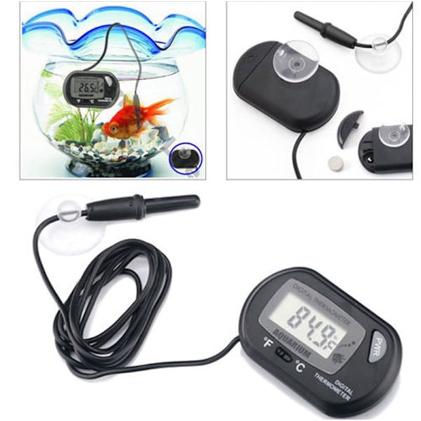LCD digitalt akvarie termometer fisketank vand terrarium t