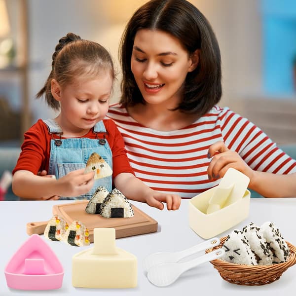 Onigiri Form Set, 3-pack Risboll Press Stor Triangel Risform, Japanskt Sushi-kit för Lunch Bento