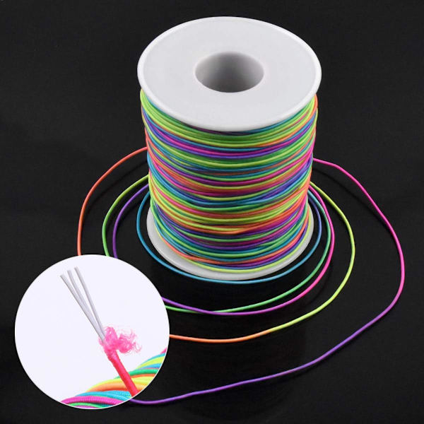 （1mm x 100m）Elastinen naru, helminauha, sateenkaarinauha, punottu