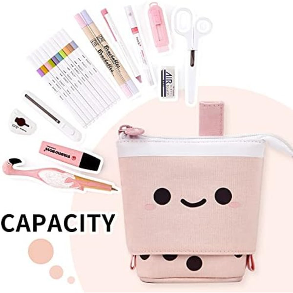 Stående Blyantsæske Sød Teleskopisk Penholder Kawaii Skrivebordsmappe Makeup Kosmetikpose til Skoleelever Kontor