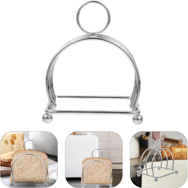 2 stk 3-skivers Rustfritt Stål Toaststativ, Toaststativ Engelsk Stil, Toaststativ Brød Skiver Holder Stativ Bord Servering