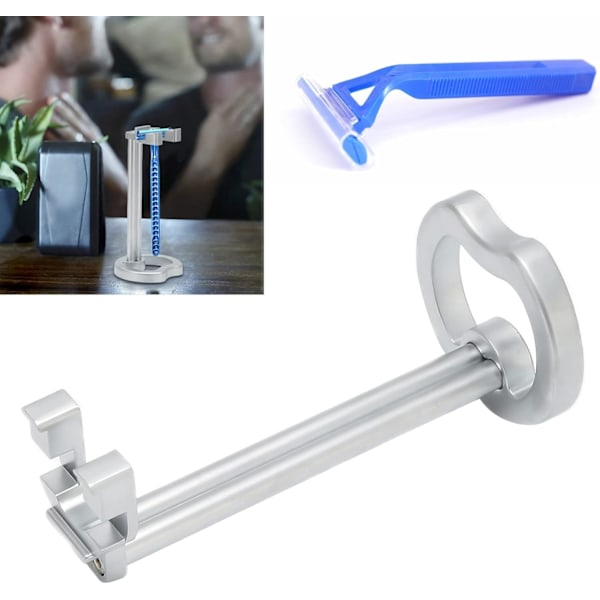 13x6cm Herre Sikkerheds Barberkniv Stand Rustfrit Stål Manuel Barberkniv Holder til Salon Hjem Rejse