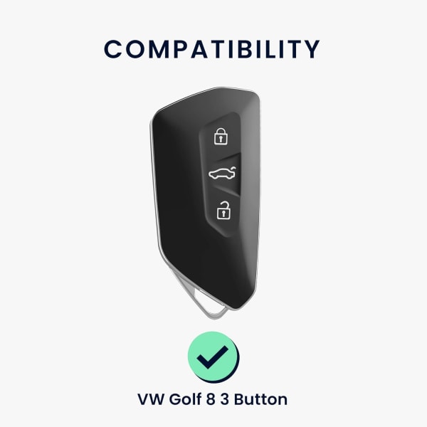 Sort+hvid bilnøgledæksel Kompatibel med VW Golf 8 3-knaps bil