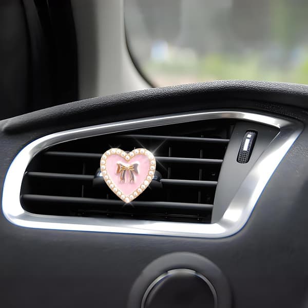 2 stk. Pink) Hjerte Luftventilclips, søde bilventilclips, Bil Luftfriskere Ventilclips Langtidsholdbar Bil Diffuser Ventilclips