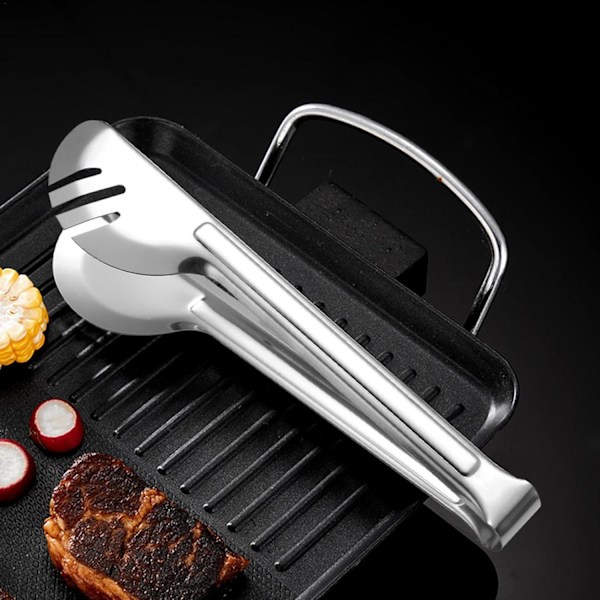 Anti-skåld tang | Tang i rustfritt stål | Kjøkkentang for matlaging | Gjenbrukbar serveringstang, sklisikker tang for sylteagurker, frukt