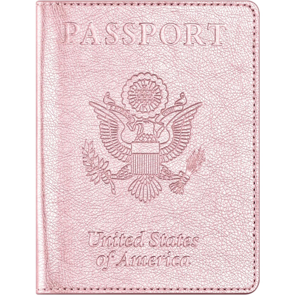 (Pink) Pas- og vaccinationskort holder kombination, pasomslag med vaccinationskort slot,