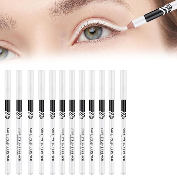 12 stk. hvit eyeliner-blyant - hvit øyepenn for bruk som øye