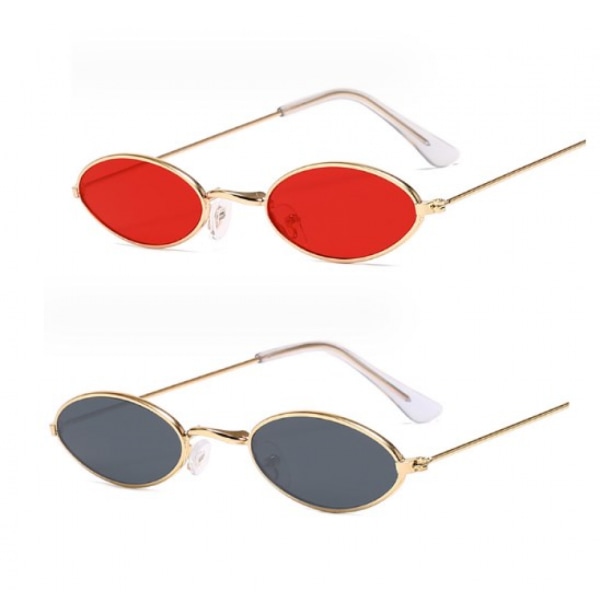 2 paria vintage soikeat aurinkolasit Pienet soikeat aurinkolasit Mini Pyöreät tyylikkäät vintage lasit naisille G