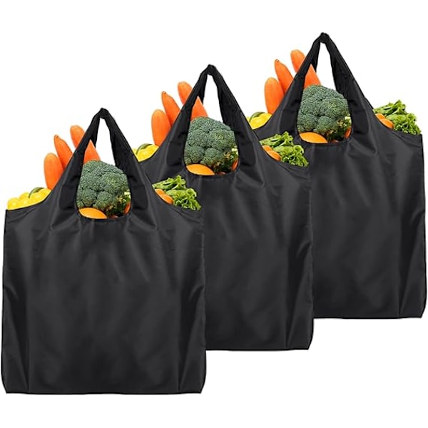 Pieces Foldbare Indkøbsposer, Sort Indkøbspose, 50x46 cm Genanvendelige Indkøbsposer Ekstra Store, Genanvendelige Indkøbsposer, Tasker med Høj Volumen, Miljøvenlige,