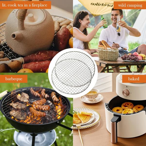 Grillmåtter, 28 x 28 cm grillnet, velegnet til camping, have, picnic