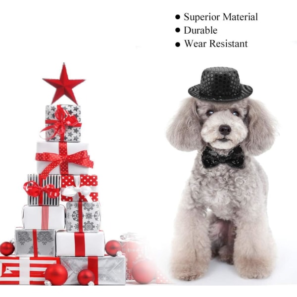 Hunde Kostume Top Hat med pailletter kæledyr hunde katte justerbar El
