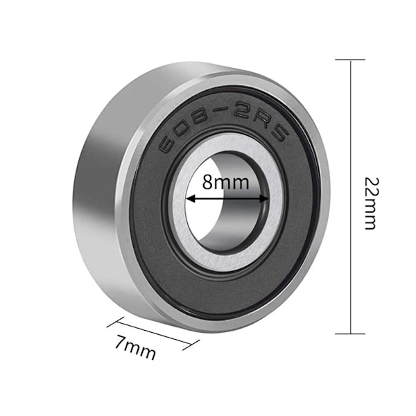 10 kpl rullalaudan laakerit metalliset miniatyyriväriset kitkattomat laakerit 608 2RS ABEC 9 Doub