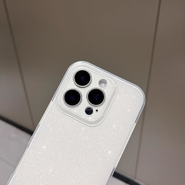 iPhone 16 Pro Skal, Söt Estetisk Bling Glitter Tunn Slank Stötsäker Mjuk TPU Glittrande Glansig Flickig Omslag för Kvinnor Flickor