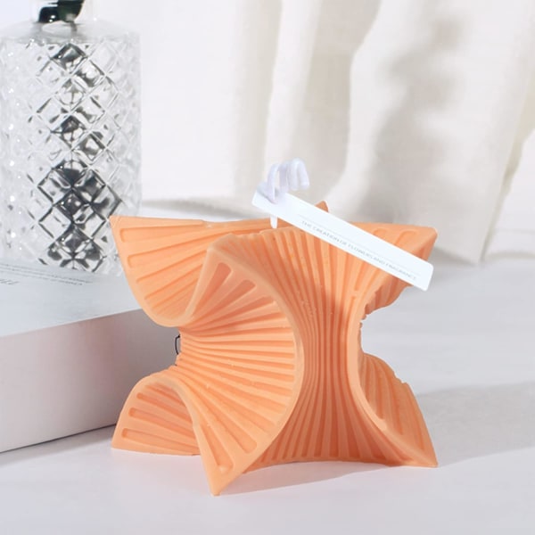 1 stk Twist Fan-Formet Lysforme Magic Cube Harpiksstøbe Silikonform til Aromaterapi Lys Voks Polymer Lær DI