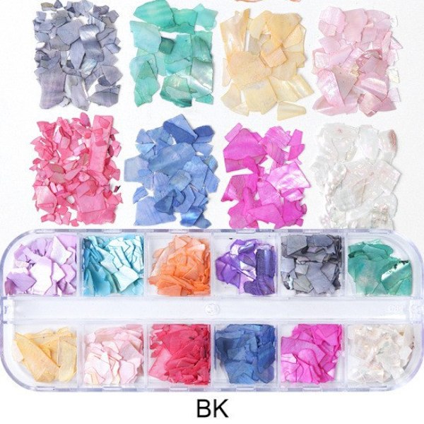 Abalone Shell Sequins for Nail Art(Style 3), Multicolor Seashell Irregular Sequins Abalone