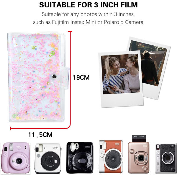 Mini PVC lommebok fotoalbum 96 lommer for Fujifilm Instax Mini 12/11/8/9/7s/25/70/90 Instant Camera