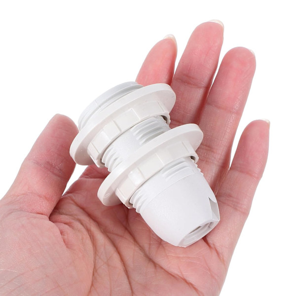 Set med 2 E14 skruvsocklar, komplett vit plasthållare för LED-lampbyte