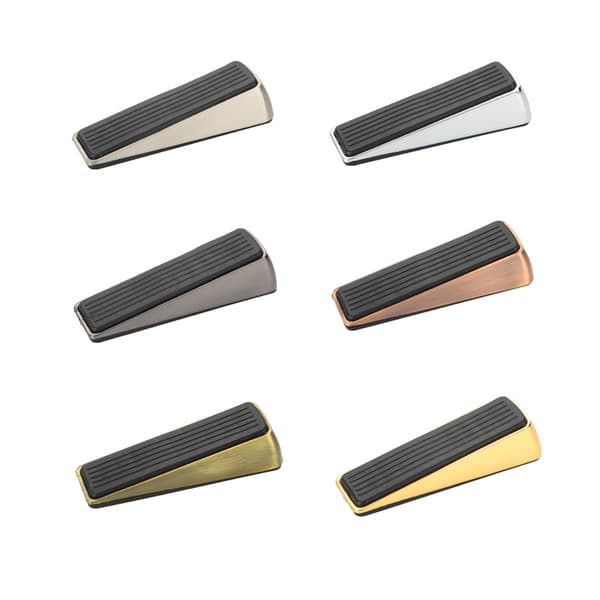 2-pack Rostfritt Stål Designer Kil med Gummibas - Dörrstopp - Solid Stopp, Dörrstopp & Golvbuffert