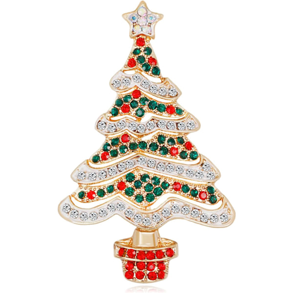 1 stk   Julepin, Julebrosjepinner, Rhinestone Krystall Juleemaljepin, Vintage Julebrosje for Kvinner