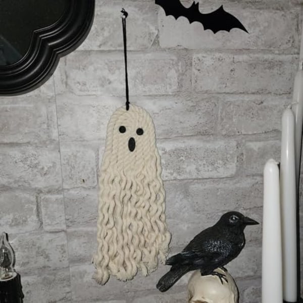 Halloween Dekorationer Spöke Dekor Macrame Väggbonad Hemprydnader Inomhus Utomhus Fest Läskig Söt Boho Konst för Sjuksköterska