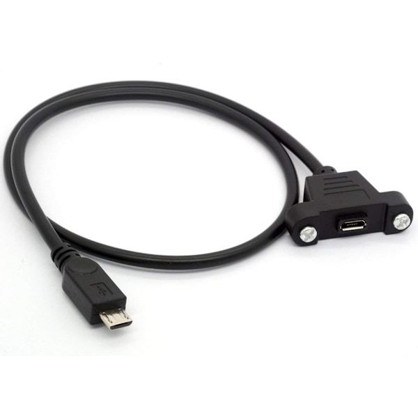 （0,5 m）1 st hane till hona förlängningskabel med öron USB hona rem skruvhål för att fixa panelkabel
