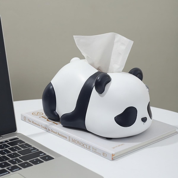 1 stk Sød Vævsæskebetræk, Harpiks Tegneserie Panda Ansigtsvævsdispenser Serviet Holder, Papir Opbevaringsboks til Soveværelse, B