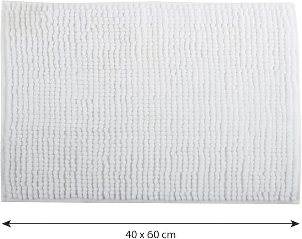 Baderomsmatte, hvit, mikrofiber, 40 x 60 cm