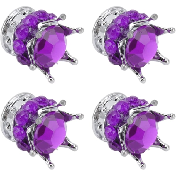 4 stk. ABS Universelle Dekkventilhette Deksel Diamant Bilventilhetter Deksel for Biler Lastebiler Sykkel (Lilla)