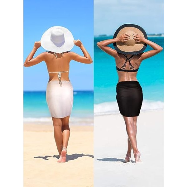 2kpl musta+valkoinen Sarong naisten uimapuku Swimwear Wrap uimapuku