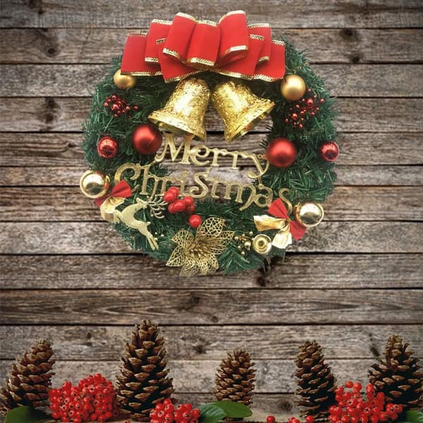 Julkrans God Jul Dörrprydnad Vägg Artificiell