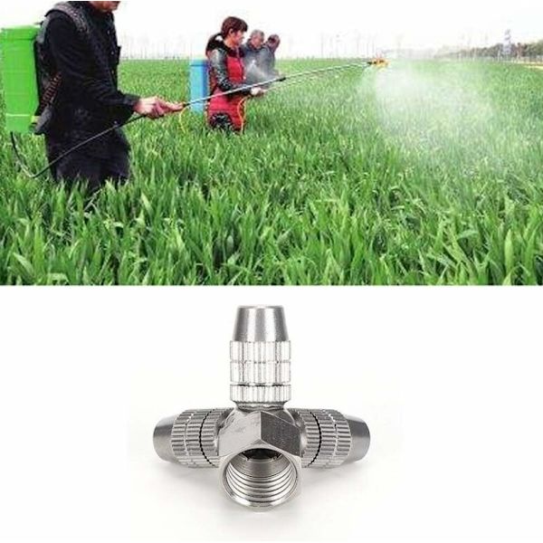 Spray Nozzle - 5 stk. 3 Hoveder G1/4in Hun-gevind Havemistning