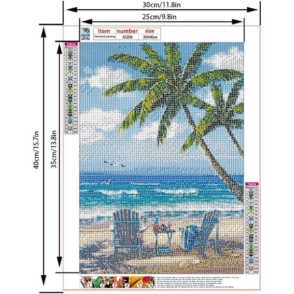 Timanttimaalaus Sininen taivas Meri, 5D DIY Timantti Kirjonta Sarjat L