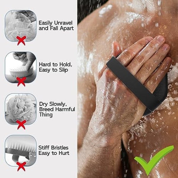 Silikonkroppsskrubb, Exfolierande Kroppstvättsskrubb, Duschkroppsborste för Effektiv Duschexfoliering