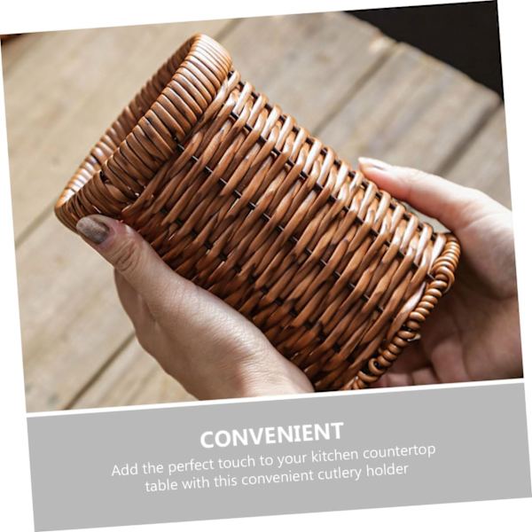 Imitation Rattan -tikkujen pidike Rattan Hopea-astioiden kuivausteline Hopea-astioiden kuivausteline Vieroinen kynäharjan kuppi
