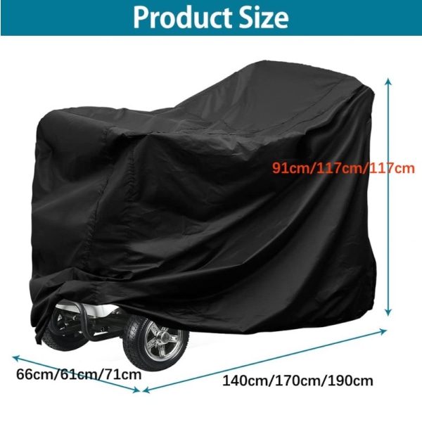 (140 * 66 * 91 cm) Heavy Duty Mobility Scooter Cover med lagring