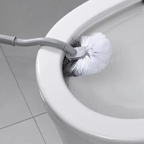 2-pak skrå toiletbørste med buet design til dybderengøring,